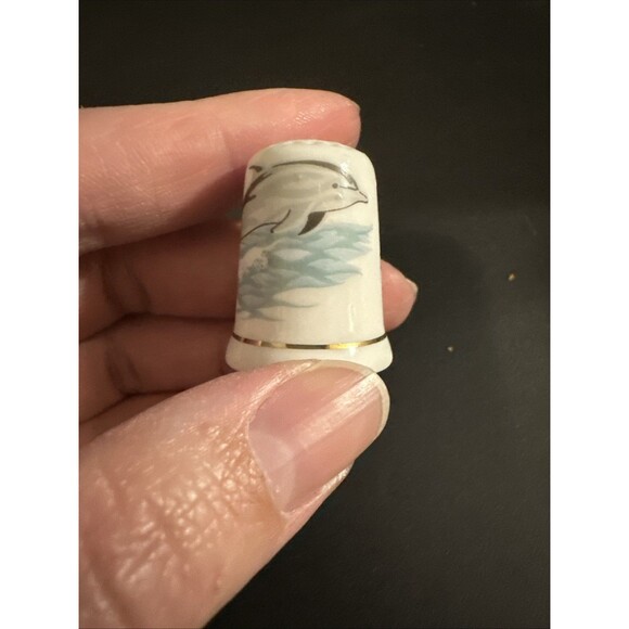 Souvenir Thimble From Dana Point, California Dolphin - Picture 1 of 6